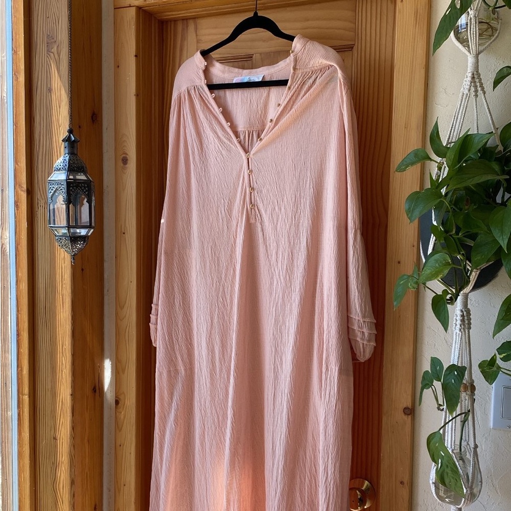 NWT free people beach pink primrose maxi dress • XL